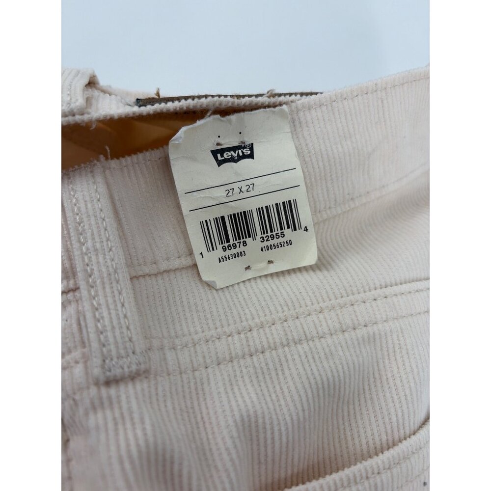 NWT Levis Womens 27x27 Middy Ankle Bootcut Pants Cotton Cream Corduroy Retro - Picture 4 of 11